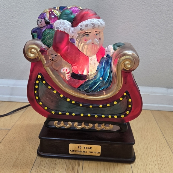 EM Merck Vintage Light Up Santa In Sleigh Old World Christmas 10th Anniversary - Picture 1 of 9